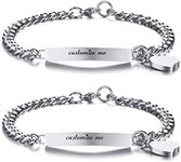 MPRAINBOW Inspirational Bracelets For Women Girls - Custom Bar Tag Link Chain ID Bracelet Motivational Mantra Engraved Stainless Steel Bracelet Personalized Gifts for Best Friends,Sisters,Mom, Metal,