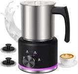 ByNaRIX Milk Frother and Steamer, 16.9 OZ Milk Frother for Coffee, 4 in 1 Frother Separable Easy to Use and Clean, Durable Safe Silent Working for Coffee, Latte, Cappuccino Hot Chocolate, Black