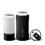 BrüMate Hopsulator Trio 3-in-1 Insulated Can Cooler for 12oz / 16oz Cans + 100% Leak Proof Tumbler with Lid | Can Coozie Insulated for Hard Seltzer, Beer, Soda, and Energy Drinks (Matte Black)