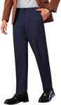 COOFANDY Men Casual Dress Pants Wrinkle Free Slacks Business Meeting Wedding Navy Bluer 42W32L