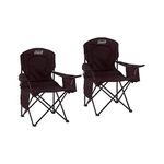 Coleman Broadband Quad Chair with Cooler, Black (Pack of 2)