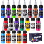 FansArriche Airbrush Paint, 20 Colours Water-based Air brush Paint Kit, Opaque & Neon Colours, Premium Airbrush Paint Set for Beginners, Artists, DIY Projects, 20 ml/Bottle