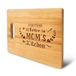 TUAROYO Gifts for Mom, Unique Mothers Day Gifts Ideals Best Mom Birthday Gifts Engraved Bamboo Cutting Board,Useful Kitchen Gifts Christmas Mom Gifts from Daughter Son Kids with Warm Saying