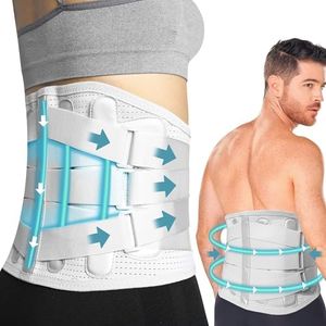SUPLYMAR Faja Lumbar Hombre y Mujer con Soporte de Aluminio y Placa de Apoyo para la Cintura. Faja Lumbar con Doble Ajuste y Presión Abdominal, Alivia la Ciática y el Dolor de Espalda. (Talla M)