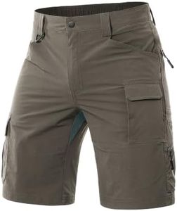 Moosehill Men's Hiking Cargo Shorts Quick Dry Work Shorts for Men Casual Tactical with 7 Pockets Waterproof No Belt