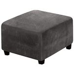 Stretch Ottoman Covers Round/Square Footstool Cover, Velvet Modern Removable Washable Large Stretch Pouffe Cover Anti-Slip Dustproof Foot Stool Slipcovers With Elastic Bottom ( Color : A17 , Size : 60