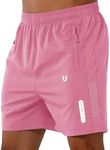 NORTHYARD Men's Athletic Running Shorts Quick Dry Workout Shorts 7"/ 5"/ 9" Lightweight Sports Gym Basketball Tennis Hiking Exercise POWDERPINK-5inch 4XL