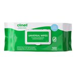 Clinell Universal Cleaning and Disinfectant Wipes for Surfaces - Pack of 100 Thick Wipes - Multi Purpose Wipes, Kills 99.99% of Germs, Quick Action - 255mm x 175mm