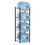 4-Tier Water Bottle Holder Rack, 5 Gallon Water Cooler Jug Storage Rack Detachable Heavy Duty Stainless Steel Water Jug Holder Water Dispenser Accessory for Office Kitchen Lobby Foyer, Bronze