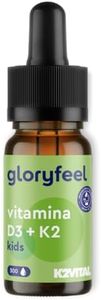 Vitamina D3 y K2 Gotas (10 meses) - 100% Vegano para niños >4 años - Premium: K2VITAL® - 25µg Vitamina K + 500 UI D3 - Sistema inmunitario, huesos y dientes* - Probado en laboratorio Sin Aditivos