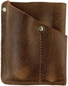 Hide & Drink, Front Pocket Wallet Handmade from Full Grain Leather - Multitool Pouch, Card Holder, Money Organizer, Travel Accessories - Bourbon Brown, Bourbon Brown, Vintage