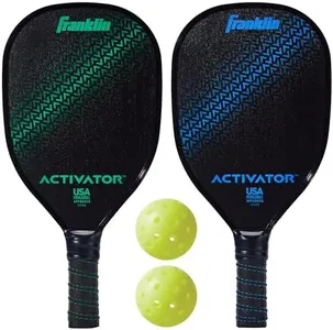Franklin Sports Pickleball Paddle and Ball Set -Wooden Rackets + Pickleballs - 2 Players - Activator - USA Pickleball (USAPA) Approved (One Size)