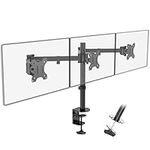 PUTORSEN Triple Monitor Stand for 13-27” LCD LED Screens - Three Arm Desk Mount Bracket - Ergonomic ±90° Tilt, 360° Rotation & 360° Swivel Arms - VESA Dimensions: 75x75-100x100, Up to 7kg per Arm