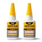 LMQ Ceramic Glue, 2x30g Super Glue for Ceramic Repair, Ceramic Glue for Pottery, Porcelain, Dishes, Crafts, Metal, Rubber and Many More - Ultra Thick