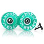 CLAS FOX 78A Indoor or Outdoor 65x35mm Quad Roller Skate Wheels with ABEC-9 Bearings 8 Pcs (Green)