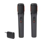 JBL Partybox Wireless Microphone for JBL Partybox Speakers with Wireless Dongle, Stable 2.4GHz Connection, Up to 20 Hours Playtime, 2 Mics in The Box (Black)