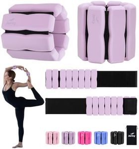 Wrist Weights Adjustable Ankle Weights for Women Men 2LBS *2 Pilates Silicone Leg Arm Weighted Bracelet for Yoga Dance Running Walking Swimming Home Gym Physical Therapy Purple