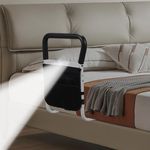 Treesunshine Bed Rail with Motion Light and Storage Bag, Height Adjustable, Bed Rail with LED Sensor Light, Support Handle, Bed Rail for Elderly