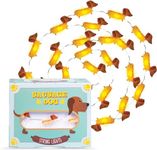 Sausage Dog String Lights. Includes 20 Mini Sausage Dog Shaped LED Light. 2 Metre Wire. Battery Operated. Great for Dachshund Lovers. LED Party Decorations. Battery Lights Indoor.