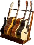 Guitar Rack for Multiple Guitars, Hardwood Guitar Stand Folding Guitar Floor Rack, Soft Padded Guitar Display Holder, for 6 Electric or Bass Guitars, or 3 Acoustic Guitars for Home, Studio, Stage