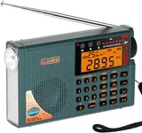 New Ver Shortwave Radio with Bluetooth, TF Card, Flashlight, Backlit Keys, Digital Recording, Alarm Clock, Sleep Timer, AA & Rechargeable Battery Powered, Type-C & ANT Jack