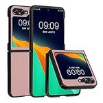 kwmobile Case Compatible with Samsung Galaxy Z Flip5 - Case Synthetic Leather Protective Phone Cover - Rose Gold