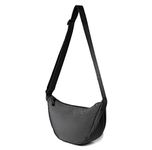 Nylon Crescent Crossbody Bag for Women Men Fanny Pack Crossbody Bag Dumpling Lightweight Travel Sling Bag, 01-black