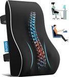 Voltonix Support Pillow for Office ChairCarBack Support Pillow, Memory Foam Gaming Chair Desk Chair Back Cushion for Lower Back Pain Relief(Black,Back Support)