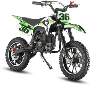 SYX MOTO Mini Dirt Bike for Kids, 40cc Gas Powered Dirt Bikes, 4 Stroke Off Road Mini Bikes, Trail Bike with Speeds up to 19 MPH, Weight Support Up to 132 LBS (Green)