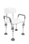 PEPE - Shower Chairs for The Elderly with Arms, Bath Seats for Adults, Adjustable Bathroom Stools to Sit On, Non Slip Shower Seats for Disabled, Shower Stool, Free Assembly, White Shower Chair