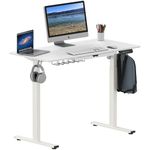 SHW Memory Preset Electric Height Adjustable Standing Desk, 120 x 60 cm, White