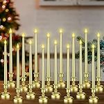 16 Pcs Window Candles with Gold Bas