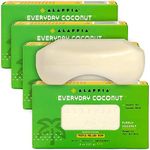 Alaffia EveryDay Coconut Soap Bar - Body Soap, Natural Coconut Oil, Shea Butter & Aromatic Plant Extracts, Ergonomic Bar Soap, Purely Coconut Scent, 8 Oz Ea (Pack of 4)