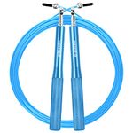 Wearslim® Premium Metallic Skipping Rope with Anti-skid Aluminium Handles and Highly Durable Adjustable Steel Wire - Blue