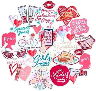 NAVY PEONY Happy Galentine's Sticker Set (27 Pieces) - Cute, Waterproof, Durable | Sweet Friendship Stickers for Planner, Journal and Gifts