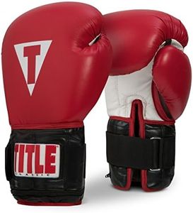 TITLE Boxing Classic Power Weighted Bag Gloves, Red/Black, Regular