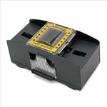 CHH 2 Deck Automatic Card Shuffler – Battery Operated Card Mixer for Standard Playing Cards – Quick & Easy Shuffle for Poker, Blackjack & Games – Black Plastic Shuffler