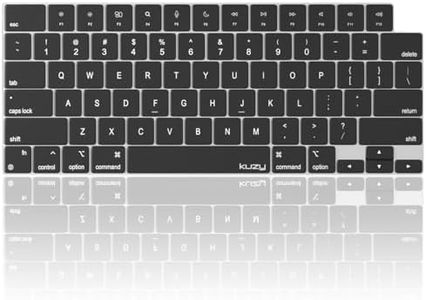 Kuzy MacBook Air 15 inch Keyboard Cover 2023 2022 13.6 MacBook Air Keyboard Cover Skin A2941 A2681 - MacBook Pro Keyboard Cover 14 16 inch M1 M2, Black