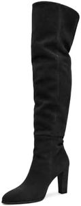 Coutgo Wommens Over the Knee High Boots Thigh High Chunky Heel Zip Boots