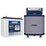 Luminous Inverter & Battery Combo (Hercules 1500 Pure Sine Wave 1400VA/12V Inverter with ILTT25060 Tall Tubular 200Ah Battery + Trolley) for Home, Office & Shops