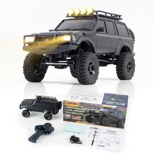 EAZYRC FMS FCX18 Toyota LC80 1/18 RC Crawler V2, Officially Licensed, RTR 4x4 Rock Crawler with Brushless Motor, 2-Speed Transmission, PC Body, 45 Min Runtime – RC Car for Adults or Gift