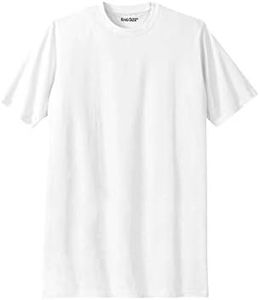 KingSize Men's Big & Tall Lightweight Crewneck Cotton Tee Shirt, White Big-6Xl