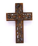 ESPLANADE Jesus Christ Cross Catholic Wooden Crucifix for Wall, Church Chapel | Home Decor | Wood - 12.25" Inches - Brown