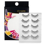 MARS HIGHLASH False Eyelashes for Women Set of 5 | Natural Look for Regular Use | Reusable | Lightweight | Comfortable & Easy to Use | Invisible Band (03-Natural-Dramatic)