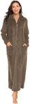 Ekouaer Women's Flannel Robe Zipper