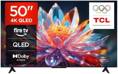TCL 50T6C-UK 50 Inch QLED 4K HDR TV, Fire TV (Smart TV with Dolby Vision & Atmos, HDR10+, Press & Ask Alexa, 2025 Model)