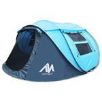 Pop Up 3-4 Person Tents, Instant Hiking Tent, Automatic Double Layer Waterproof Camping Tent with Big Skylight 2 Doors, 3 Seasons Easy SetUp Demo Tent for Outdoor Travel Picnic Beach