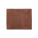 Fossil Men's Derrick Large Coin Pocket Bifold Brown Bi Fold Wallet, Brown, One Size UK