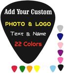 Custom Guitar Picks Personalised Guitar Plectrums Pick 12 Pcs with Your Design Photo/Logo/Text, Single-sided Print Electric Guitar Accessories with Box Case, Birthday Christmas Gifts, Black