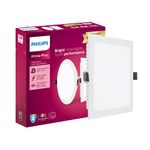 PHILIPS 12W Square AP Plus UltraGlow LED DL Recessed LED Panel Ceiling Light (Pack of 1,Cool Day White)